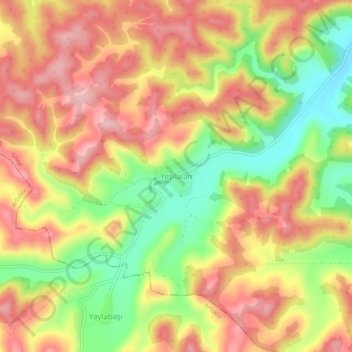 Mapa topográfico Yeşilalan, altitud, relieve