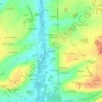 Mapa topográfico Beausset, altitud, relieve
