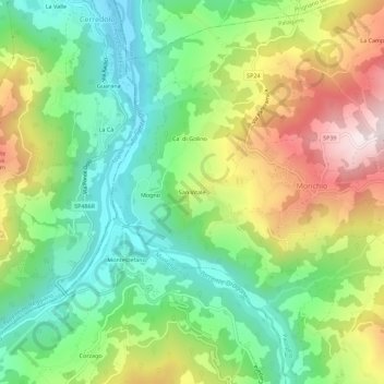 Mapa topográfico San Vitale, altitud, relieve