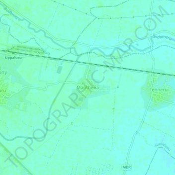 Mapa topográfico Manthena, altitud, relieve