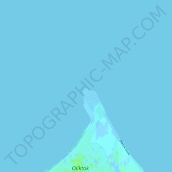 Mapa topográfico Oliktok Point, altitud, relieve