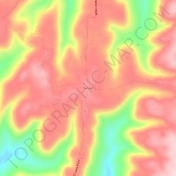 Mapa topográfico Sunset, altitud, relieve