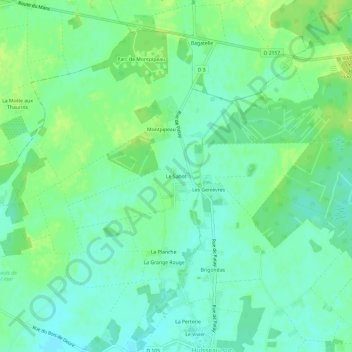 Mapa topográfico Le Sabot, altitud, relieve