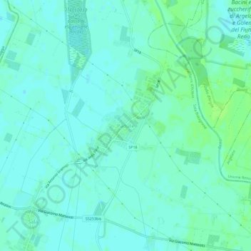 Mapa topográfico Padulle, altitud, relieve