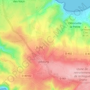 Mapa topográfico Hameau Ricard, altitud, relieve