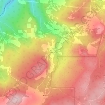 Mapa topográfico Llanfair, altitud, relieve