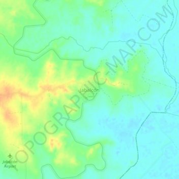 Mapa topográfico Jabalcón, altitud, relieve