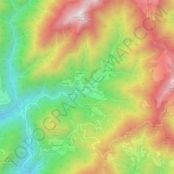 Mapa topográfico Camasco, altitud, relieve
