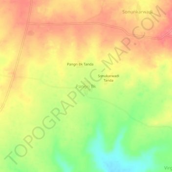 Mapa topográfico Pangri Bk, altitud, relieve
