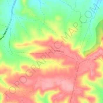 Mapa topográfico Llano de la Sierra, altitud, relieve