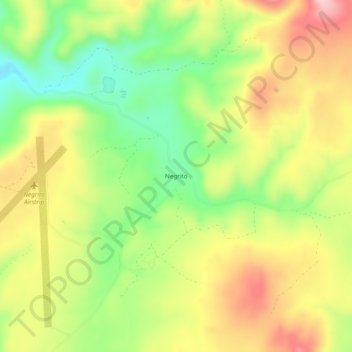 Mapa topográfico Negrito, altitud, relieve