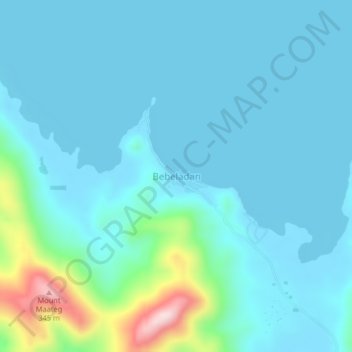 Mapa topográfico Bebeladan, altitud, relieve