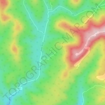 Mapa topográfico Duo, altitud, relieve
