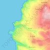 Mapa topográfico Kenidjack, altitud, relieve
