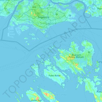 Mapa topográfico PULAU MANIS, altitud, relieve