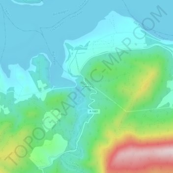 Mapa topográfico Ruesta, altitud, relieve