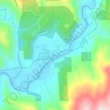 Mapa topográfico Orleans, altitud, relieve