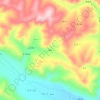 Mapa topográfico 窎沟, altitud, relieve
