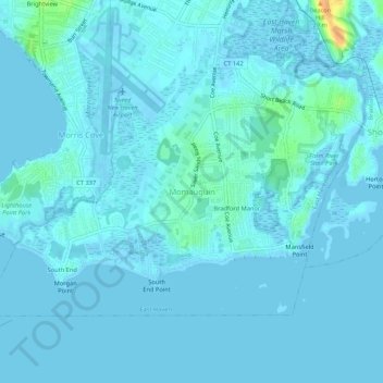 Mapa topográfico Momauguin, altitud, relieve