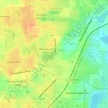 Mapa topográfico Lake Naomi, altitud, relieve