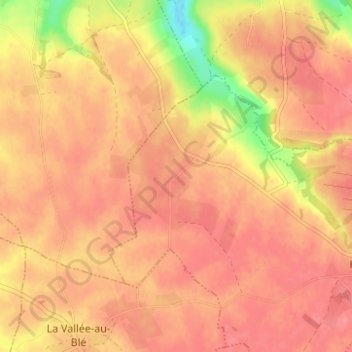 Mapa topográfico Féronval, altitud, relieve