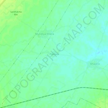 Mapa topográfico Peelwa, altitud, relieve