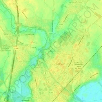 Mapa topográfico Le Bassin, altitud, relieve