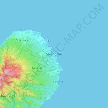 Mapa topográfico Santo Tomé, altitud, relieve