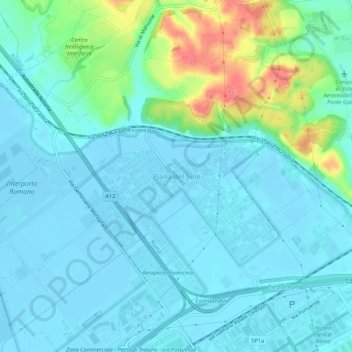 Mapa topográfico Piana del Sole, altitud, relieve