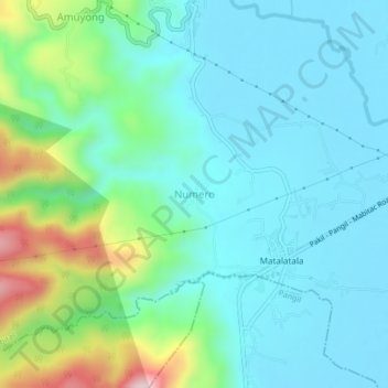 Mapa topográfico Numero, altitud, relieve