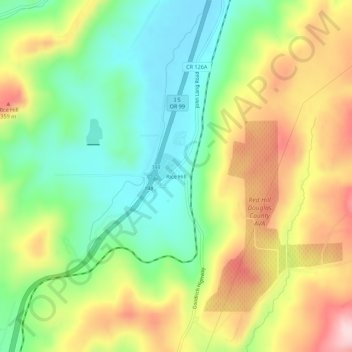 Mapa topográfico Rice Hill, altitud, relieve