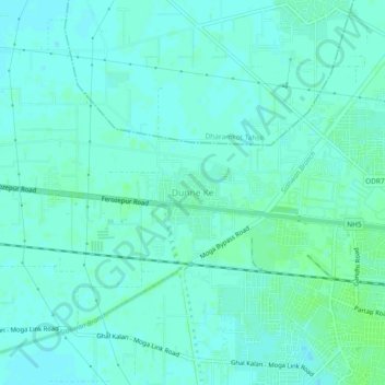 Mapa topográfico Dunne Ke, altitud, relieve