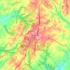 Mapa topográfico Damascus, altitud, relieve