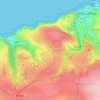 Mapa topográfico Lincombe, altitud, relieve
