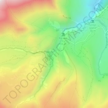 Mapa topográfico Нарзан желудочный, altitud, relieve
