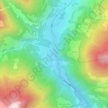 Mapa topográfico Lutago, altitud, relieve