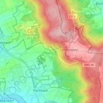 Mapa topográfico Dürrnhof, altitud, relieve