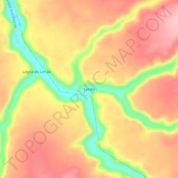Mapa topográfico Limão, altitud, relieve