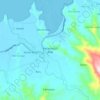 Mapa topográfico Kecamatan Alas, altitud, relieve