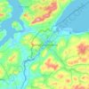 Mapa topográfico Derry/Londonderry, altitud, relieve
