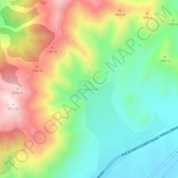 Mapa topográfico Kanlıkavak, altitud, relieve