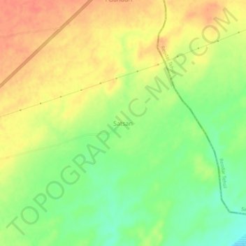 Mapa topográfico Satsan, altitud, relieve