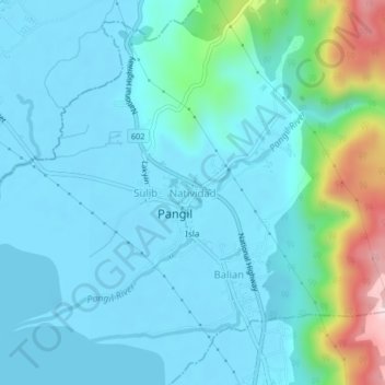 Mapa topográfico Natividad, altitud, relieve