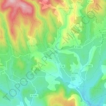 Mapa topográfico Loiras, altitud, relieve