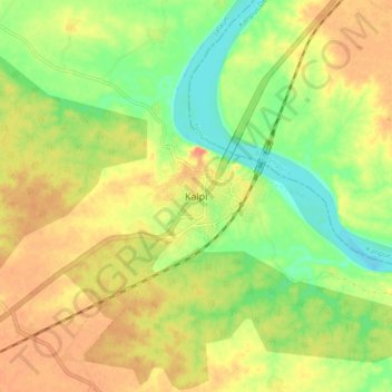 Mapa topográfico Kalpi, altitud, relieve
