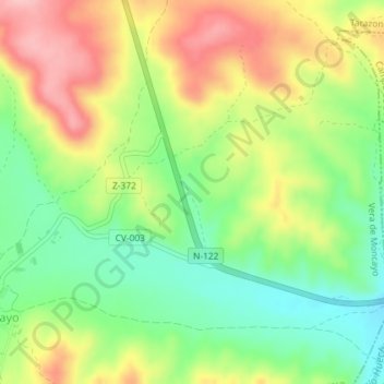 Mapa topográfico Valmore, altitud, relieve