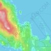 Mapa topográfico Heriot Bay, altitud, relieve