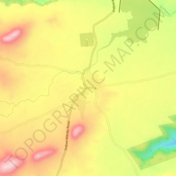 Mapa topográfico Nalchha, altitud, relieve