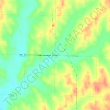 Mapa topográfico Dotham, altitud, relieve