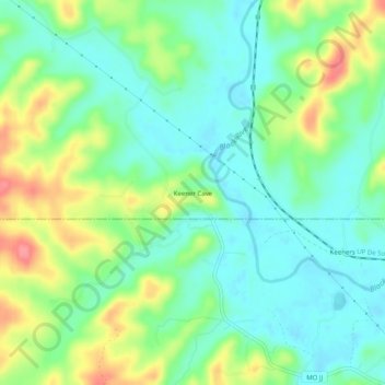 Mapa topográfico Keener Cave, altitud, relieve